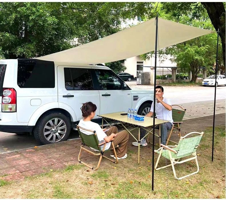 Car side awning, car roof tent, outdoor camping sunshade, camping enlarged black-coated sun and rain protection tent, convenient for vehicle use