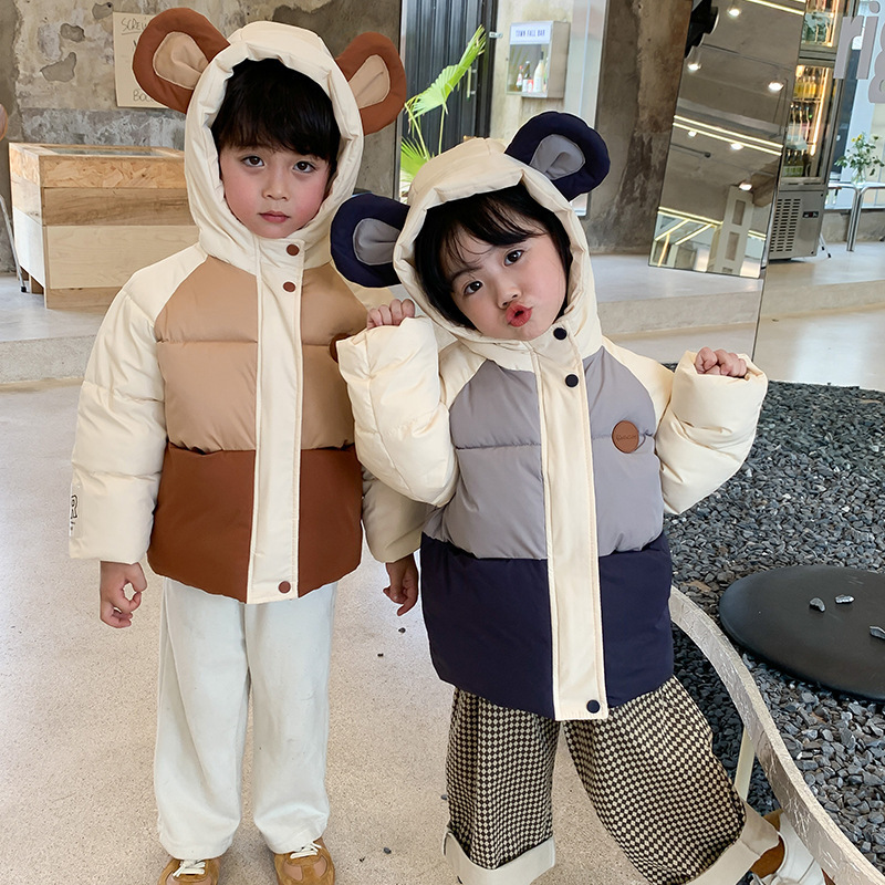 Amazonas ropa infantil 2025 nuevo chaqueta de pluma para niños ropa de algodón coreana para niños y niñas ropa de algodón de dibujos animados chaqueta de niños