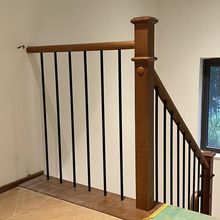 楼梯现代实木楼梯扶手立柱铁艺室内别墅栏杆护栏家用阁楼简约极简