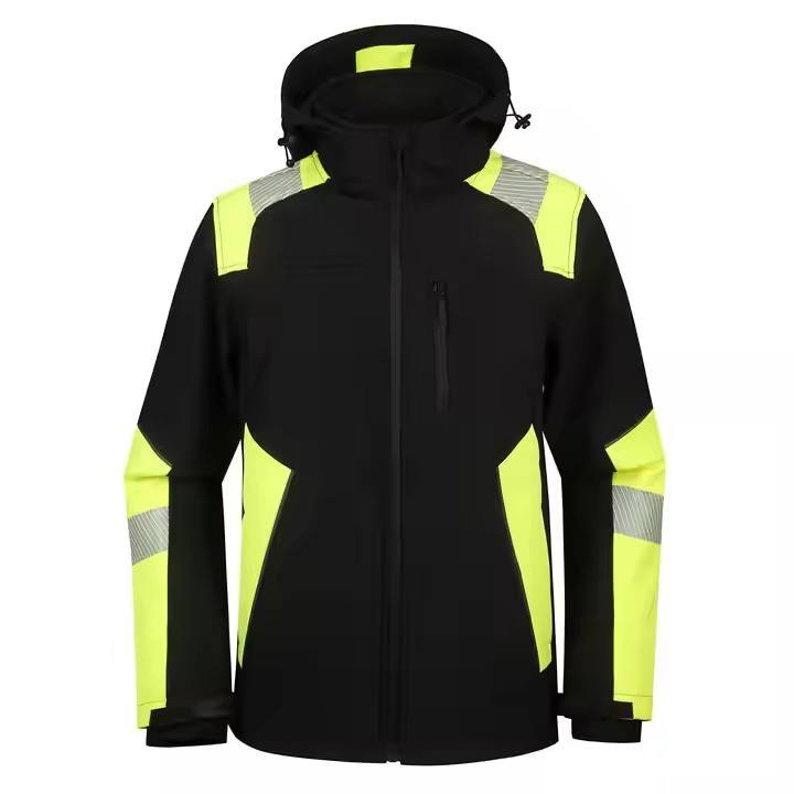 Workwear Hot Sale Men Hi Vis Winter Jacket Reflective Security Jacket Reflective Soft Shell Security Jacket