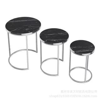 三套小圆形圆桌茶几边几