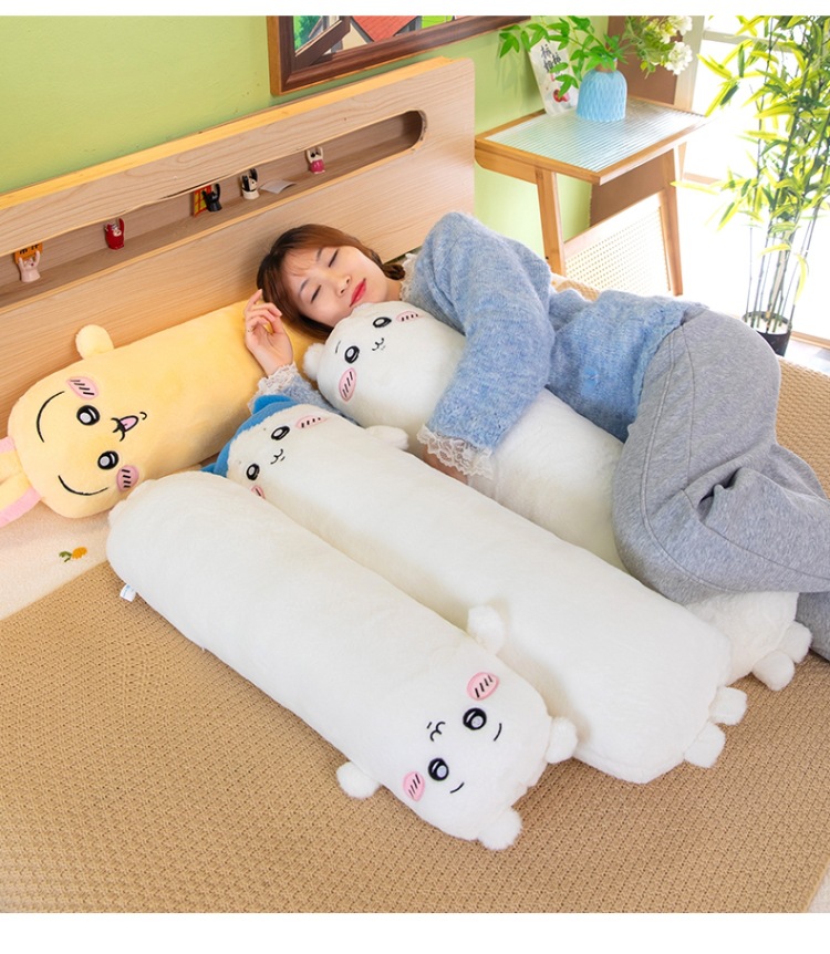 New Long Strip Chiikawa Plush Pillow Cute Hachiware Usagi Doll Sofa Cushion Stuffed Toy
