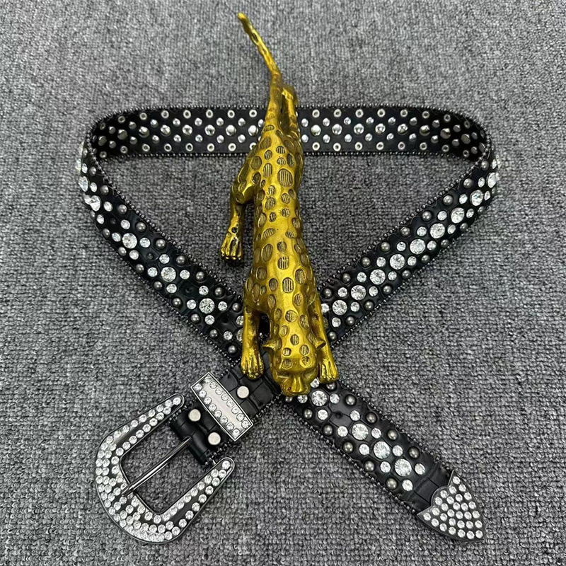 Hete verkopende damesriem met naaldgesp in Europese en Amerikaanse stijl, modieuze en veelzijdige decoratieve riem, volledige diamanten broekriem_voghion.com