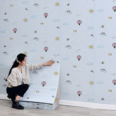 3D立體牆紙自粘防水防潮溫馨臥室客廳兒童房背景牆壁紙家用自貼紙