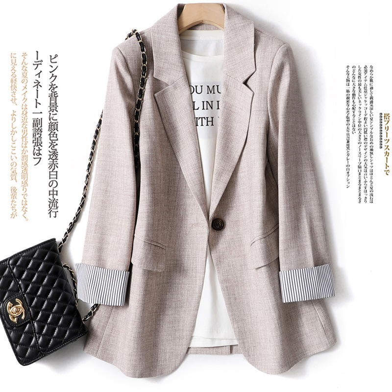 Apricot autumn classic suit jacket for leisure