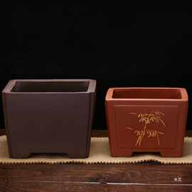 宜兴紫砂花盆仿古正方形大号一颗印老桩桌面绿植盆景榕树文竹包邮