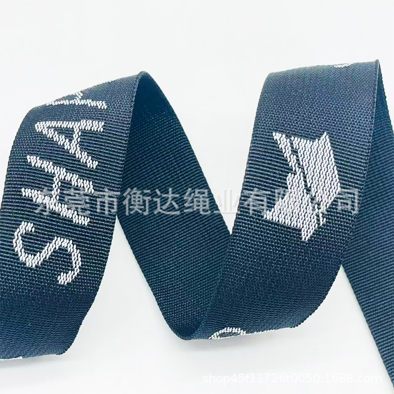 Personalizado poliéster mate jacquard cinturón cinturón libro mochila bolsa raíz de zapatos teléfono móvil colgante llavero cinturón de ropa
