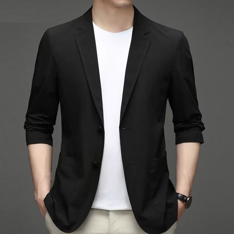 Summer Ice Silk Suit Men's Ultra-thin Casual Sun Protection Suit Small Suit Lightweight Spring and Autumn Single Western Jacket Top