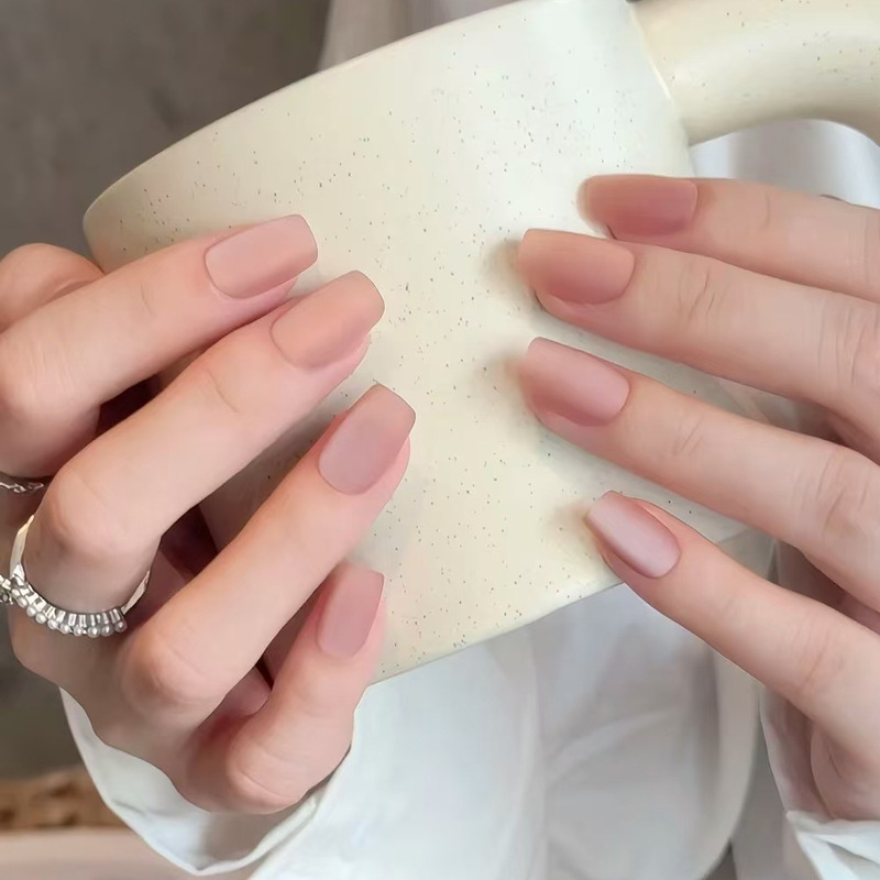 10 Pieces of Pure Color Ballet Manicure, Handmade Velvet Powder Nail Patches, Cat Eye Matte Frosted Wearable Nails