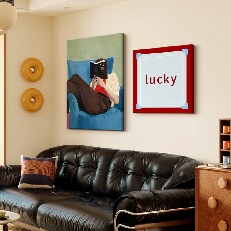 小众高级包豪斯艺术组合挂画2025新款客厅装饰画中古风大白墙壁画