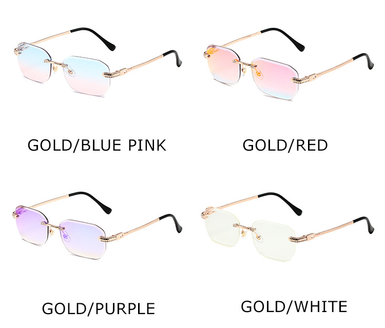 96g Weight Frameless Glasses Structure Sunglasses Classification PC, UV400 Protection Lens Material Square Glasses Style Outdoor Occasion Solid Color Pattern All Seasons Season Unisex Gender Simple Style, Classic Style Style Simple Style Classic Style Solid Color PC UV400 Protection Square Frameless Women's Sunglasses 7