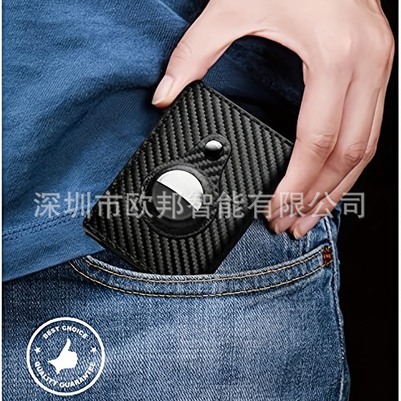 Nuevo titular de la tarjeta de crédito bifold Banco titular de la tarjeta monedero lateral push automático pop-up titular de la tarjeta con la funda protectora AirTag