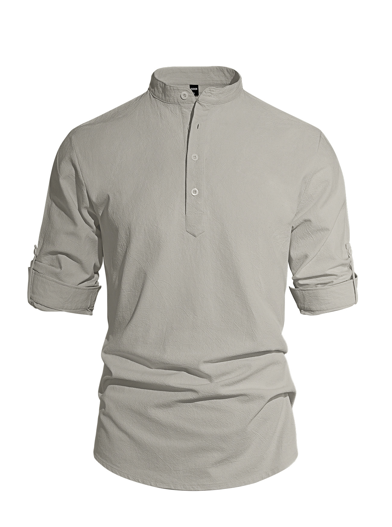 Amazon nueva camisa de hombre de color sólido, camisa de algodón de manga larga, camisa de comercio exterior de moda casual de tamaño grande, hombre