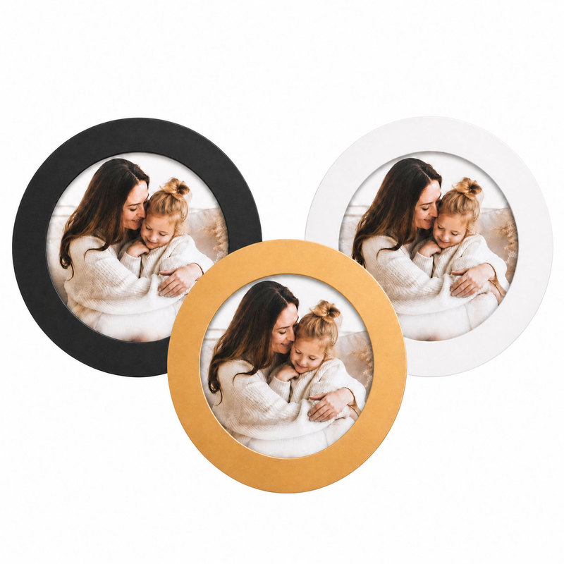 Cross-border popular round wooden photo frame for living room entrance, creative combination wall decoration for homestay and coffee shop Cross-border popular round wooden photo frame for living room entrance, creative combination wall decoration for homestay and coffee shop
