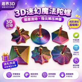 跨境新品3d打印萝卜塔带手势的手柄多边形螺旋立体解压神器的玩具