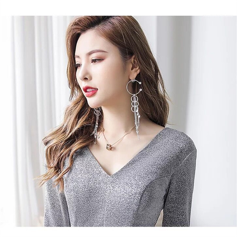 Amazon foreign trade formal prom skirt plus size V-neck evening dress