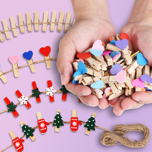 J8 Wooden Photo Christmas Small Clip Event Photo Clip DIY Display Wood Decorative Wall Day Small G3