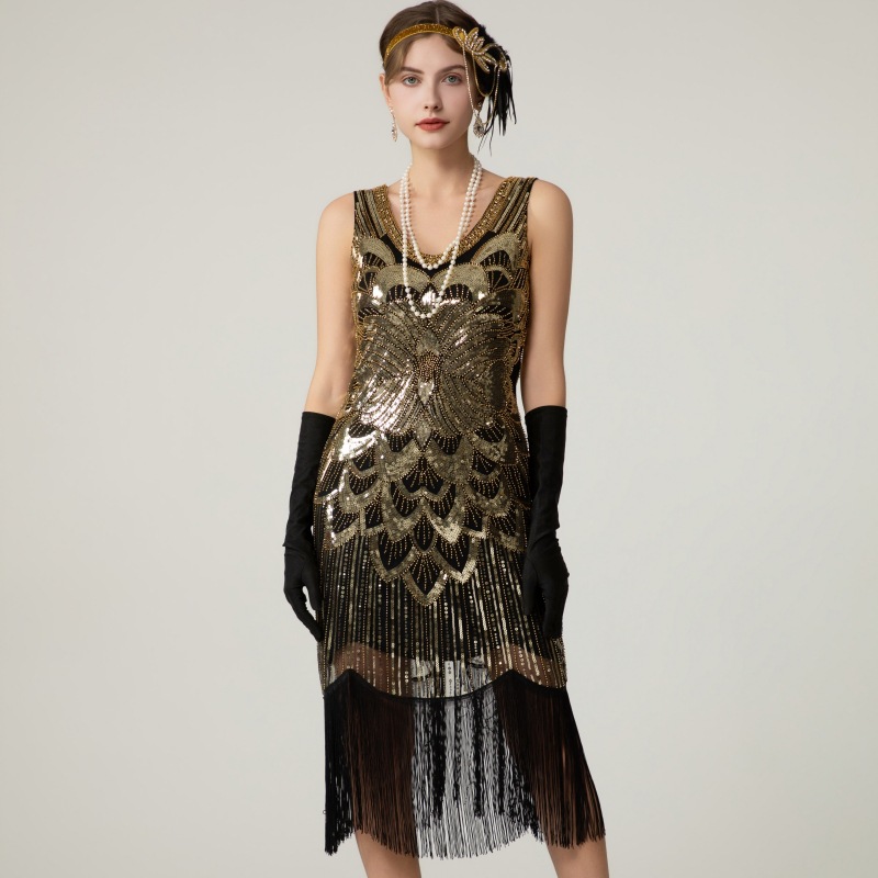 Sequin Tassel Tank Top 1920S Retro Gatsby Prom Party Evening Dress Amazon Cross-Border