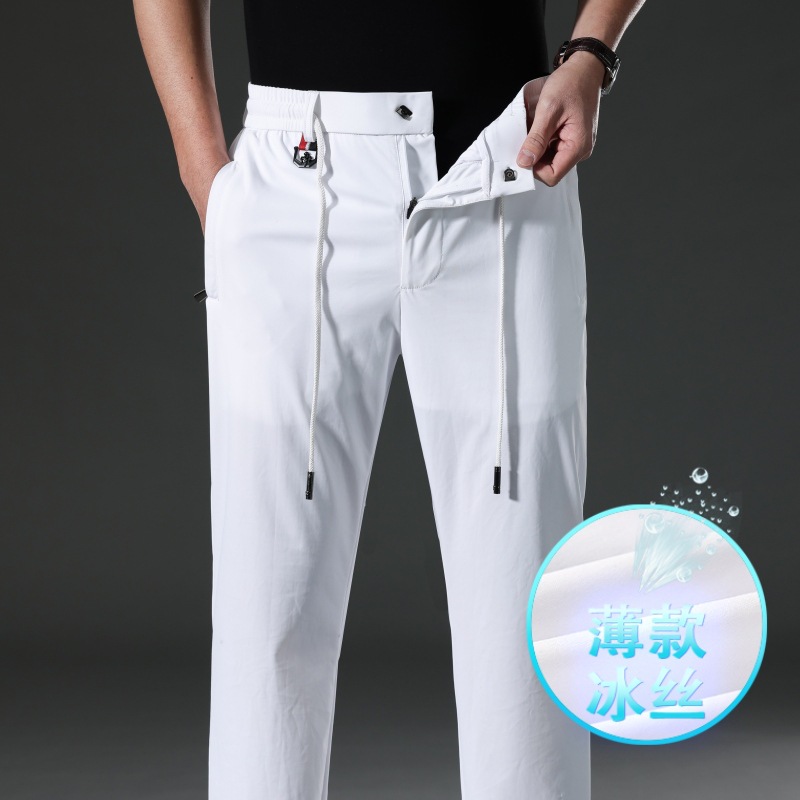 高級感のあるメンズパンツ、春のカジュアルパンツ、伸縮性ウエストのストレートパンツ、裏起毛の大きいサイズスポーツパンツ、メンズスウェットパンツ