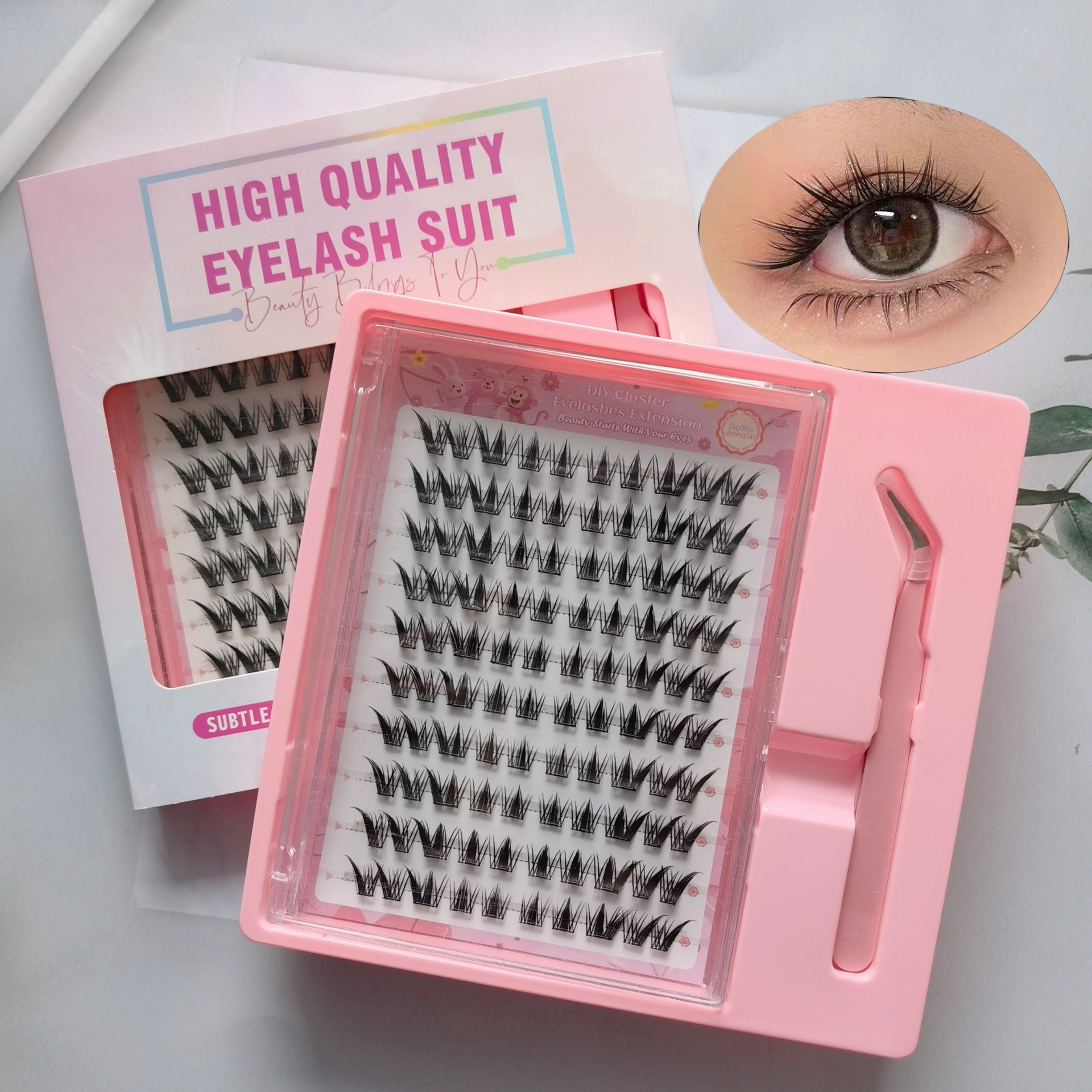 Transfronterizas pestañas falsas 30 - 100D comercio exterior caja de pestañas gruesas con pinzas de pegamento conjunto de pestañas falsas