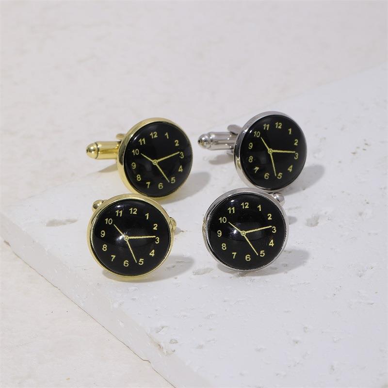 Classic Clock Cufflinks Luxury Timepiece Shirt Accessories_voghion.com