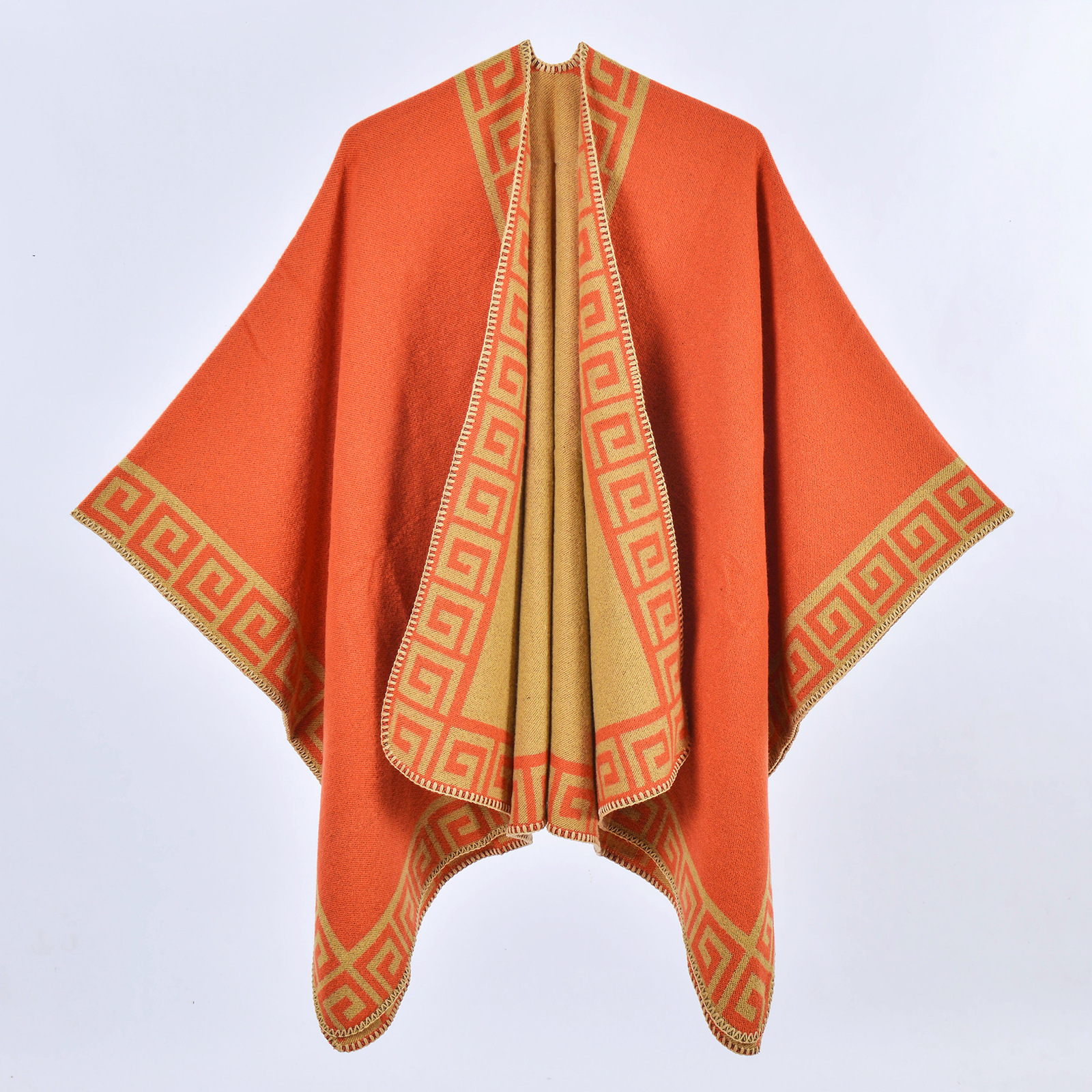 Nueva dama de doble cara bufandas de cachemira chal retro simple engrosado abrigo jersey comercio exterior al por mayor