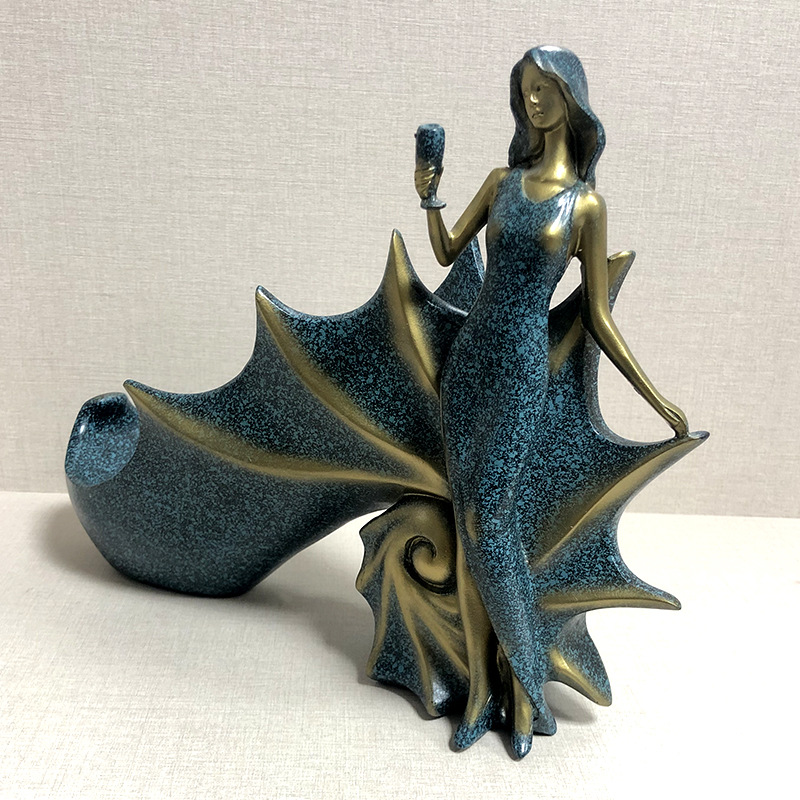 European Style Home Living Room Room Wine Cabinet Resin Jewelry Accessible Luxury Red Wine Bottle Rack Display Rack Red Wine Rack Ornaments Diagonal Placement