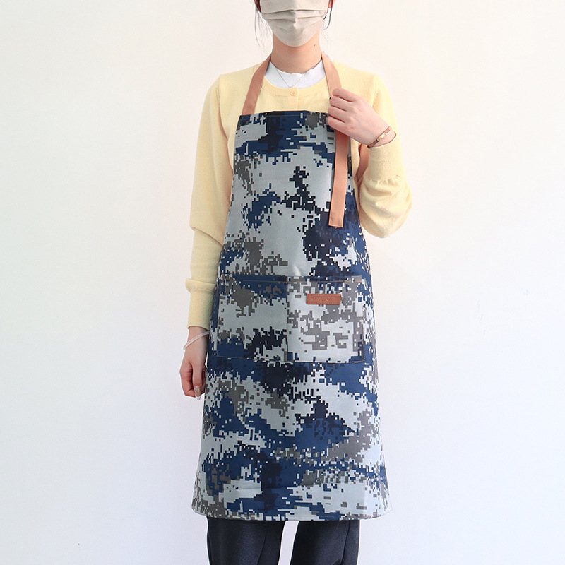 Transfronterizo Amazon camuflado delantal de lona impermeable ajustable café ropa de trabajo delantal de cocina doméstica al por mayor
