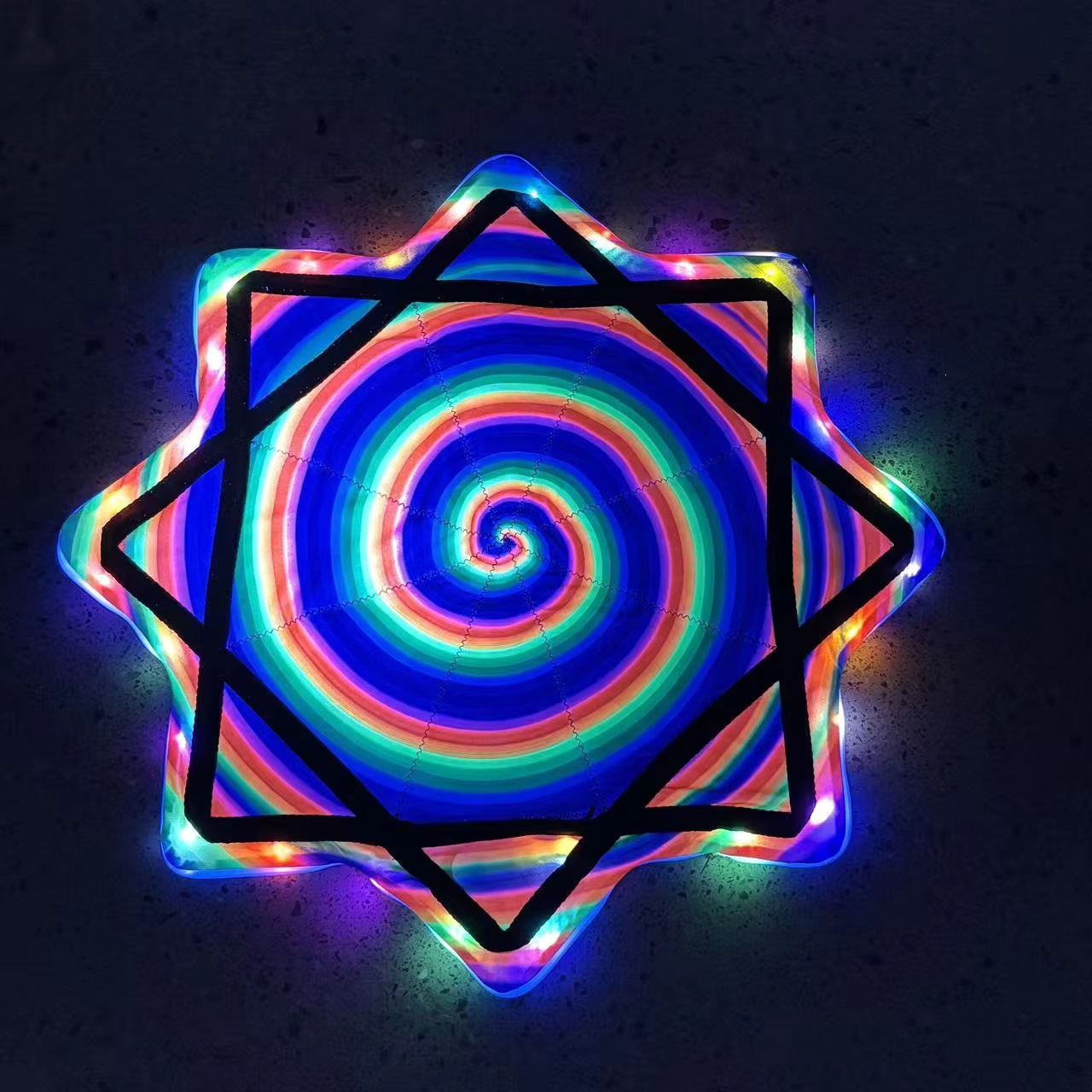 LED-compatible, light-up, double-sided printed, flowing light toy; easy to rotate, perfect for party performances.