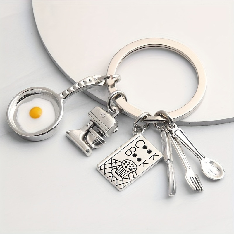 New Western Baking Cooking Chef Keychain Cake Kitchen Combination Tableware Accessories Keychain