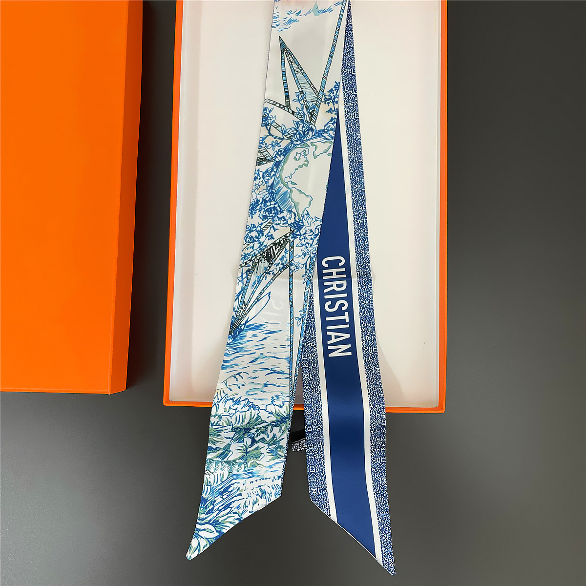 2025 nuevo estilo D bolsa atada bufanda de seda Dai Fei bolsa envuelta asa seda twilly tira larga y estrecha correa correa para el cuello cinta