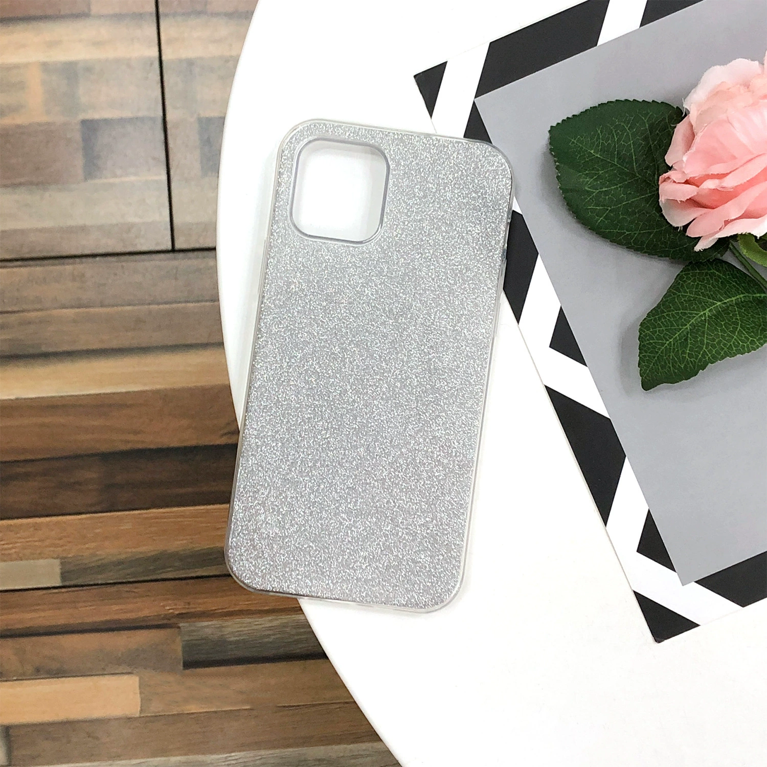 Phone case (Apple) compatible iPhone 6→16E, gradient glitter, glitter paper+TPU+PC