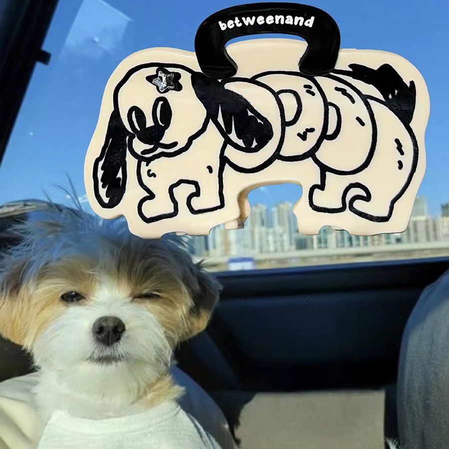 YHJ Hair Accessories New Unique Stars Diamond Spring Dog Acetic Acid Hairpin Cartoon Grab Shark Clip Hair Grab