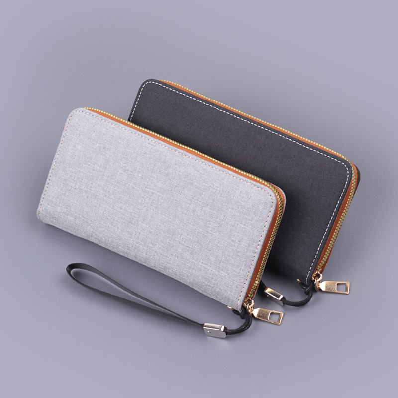 Bolso de mano de hombre, bolso de lona de hombre, bolso de teléfono móvil de hombre, correa de muñeca de color antiguo, bolso de cremallera de hombre largo