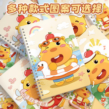 水豚噜噜A7可爱卡通线圈笔记本学生加厚软面抄写字记事本文具用品