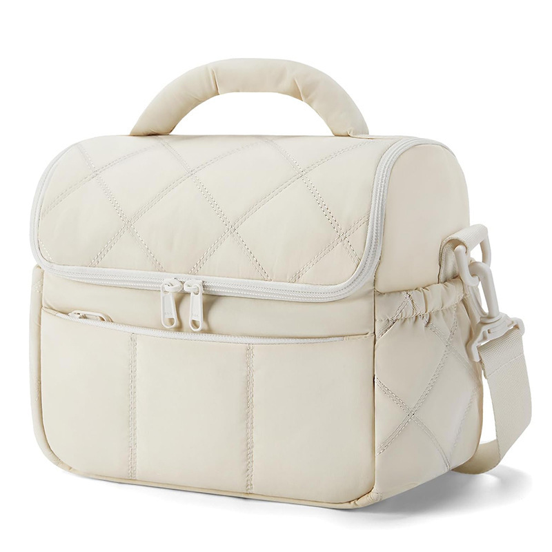Amazon nueva bolsa de almuerzo de aislamiento de damas adorable caja de almuerzo acolchada bolsa de almuerzo ligera esponjosa impermeable