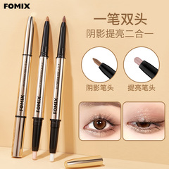 FOMIX Double-Ended Smoky Eye Pen with Pearlescent Fine Sparkle, Waterproof, Long-Lasting, Smudge-Proof, Shadow, Highlight, Brightening Eyeliner Pen