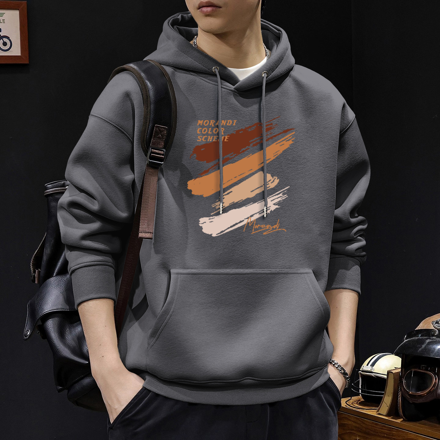 American otoño invierno estilo vintage chaqueta de hombre ropa de moda suelta encapuchada in-mode chaqueta pesada para hombres
