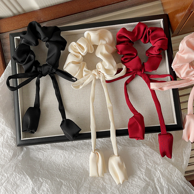 11g Weight Hair Tie Hair Accessories Type 1 Piece Quantity Holiday, Daily Occasion Solid Color, Flower Pattern Women's Gender Sweet, Simple Style Style Women's Sweet Simple Style Solid Color Flower Cloth Hair Tie 1