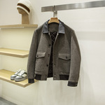 【BUT版】硬核绅士！秋冬加厚绵羊皮拼接商务男夹棉棉衣外套夹克