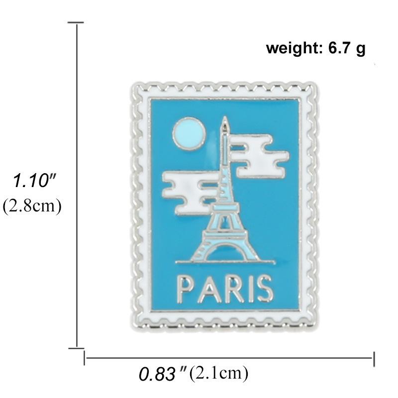 Brooches Classification Simple Style Streetwear Pin National Flag Eiffel Tower Alloy Enamel Unisex Brooches