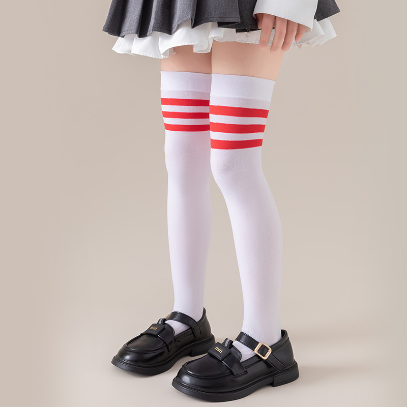 Red stripes on white background^
