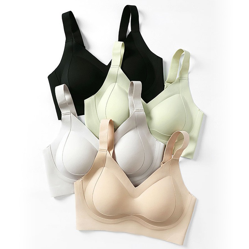 Gran tamaño de ropa interior de elevación para damas gran pecho pequeño sin marca sin anillo de acero sujetador cerrado anti-caída soporte delgado sujetador