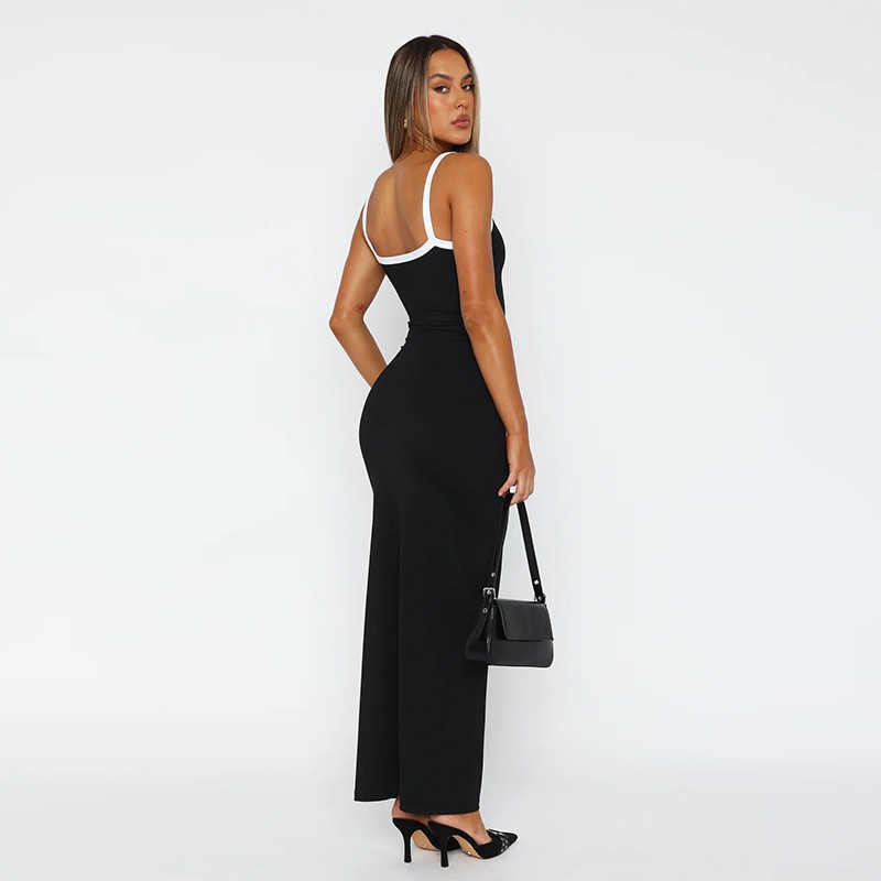 Estación independiente de Europa y Estados Unidos 2025 verano nuevo sexy bolsa de cadera sin mangas vestidos de cinturón delgado mujeres