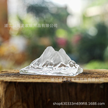 水晶日照金山山脉透明磨砂纸镇镇纸办公室室内摆件工艺礼品纪念品