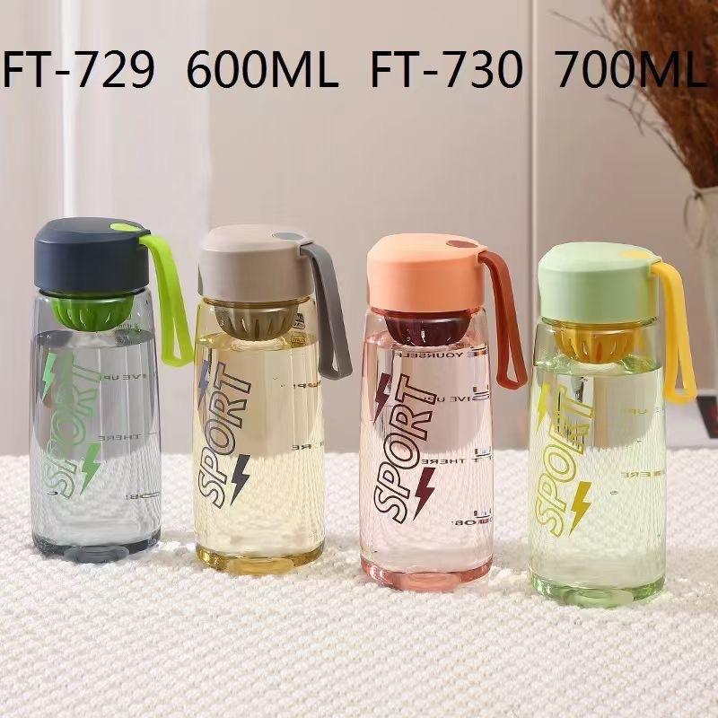 Futong 729 taza de plástico de moda simple Estudiante Adulto macaron color de moda taza de agua 600ml taza de agua deportiva