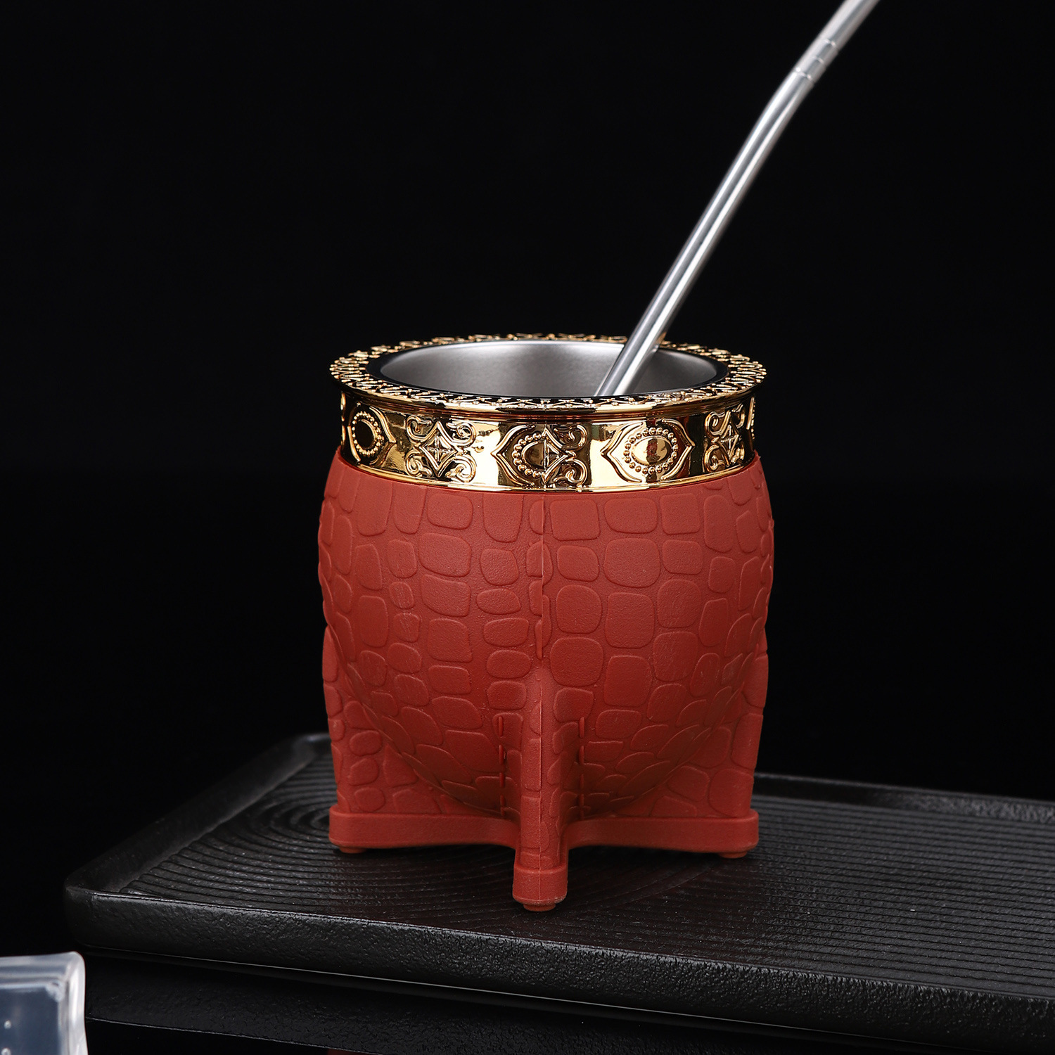 Copa Amazon 304 de acero inoxidable Madai con paja, textura de caparazón de tortuga, taza de cáscara de huevo, taza de aislamiento argentino creativo