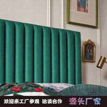 北欧复古床复古布艺床样板房展厅墨绿色丝绒面料1.8米网红ins床主