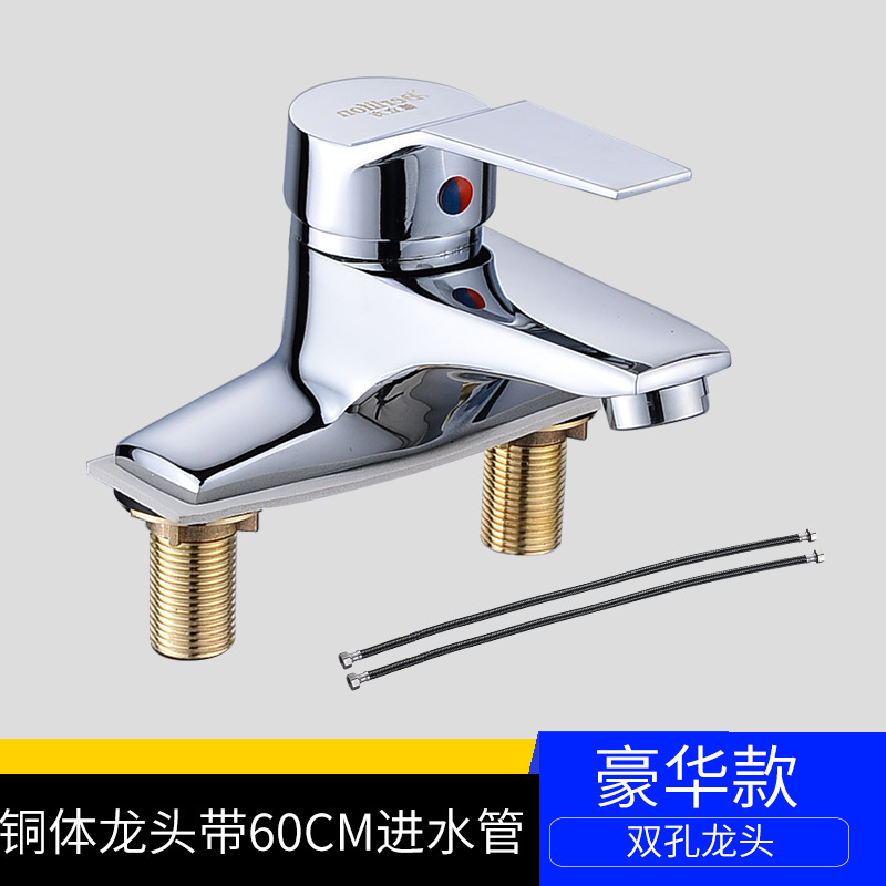 Grifos de latón, lavabo caliente y frío, doble agujero, lavabo caliente y frío, tres agujeros, lavabo de baño doméstico, lavabo de manos, lavabo de agua image 22