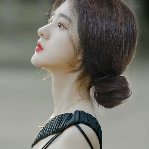 Low round head wig, hair band, bud head, real hair, small hair volume in summer, messy fluffy hair, styling hair